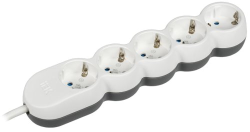 Удлинитель с заземлением IEK UNO 5х1,5м 16А 3500Вт белый картинка 